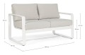 Sofa ogrodowa 2 osobowa Merrigan biała