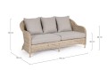 Sofa ogrodowa 3 osobowa z technorattanu styl Hampton