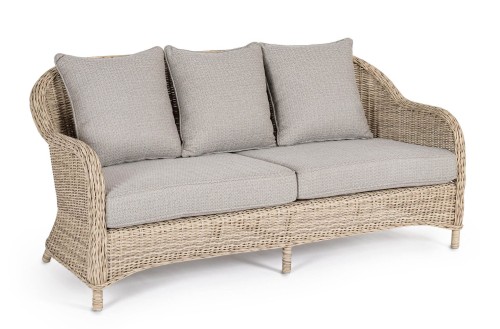 Sofa ogrodowa 3 osobowa z technorattanu styl Hampton