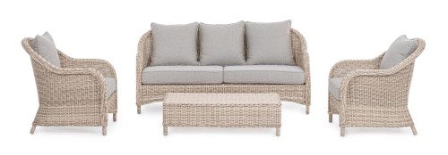 Zestaw ogrodowy wypoczynkowy z technorattanu styl Hampton