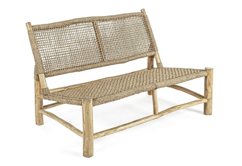 Drewniana sofa ogrodowa 2 osobowa Lampok Boho