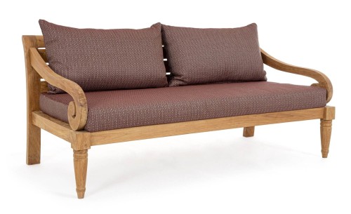 Elegancka sofa ogrodowa 2-3 osobowa Karuba bordowa