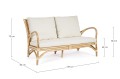 Sofa ogrodowa 2 osobowa z rattanu Alicante