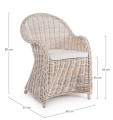 Fotel ogrodowy z rattanu Martin New White