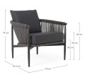Nowoczesny fotel ogrodowy Tiva antracytowy