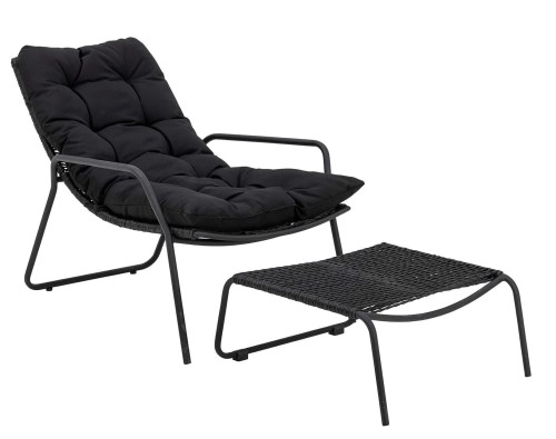 Fotel ogrodowy z podnóżkiem Boel Bloomingville