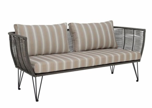 Elegancka sofa ogrodowa poduszka w pasy Mundo