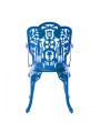 Krzesło ogrodowe Seletti z podłokietnikami niebieskie 