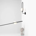Lampa ścienna z białą kulą RIVA czarna