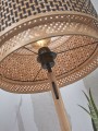 Lampa podłogowa z półkami czarna BHUTAN naturalna