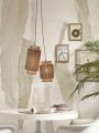 Lampa wisząca BHUTAN podwójna czarna/naturalna
