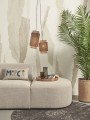 Lampa wisząca BHUTAN podwójna czarna/naturalna