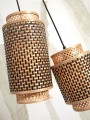 Lampa wisząca BHUTAN podwójna czarna/naturalna