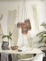 Lampa wisząca BHUTAN potrójna czarna/naturalna