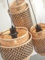 Lampa wisząca BHUTAN potrójna czarna/naturalna