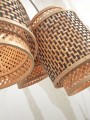 Lampa wisząca BHUTAN potrójna czarna/naturalna