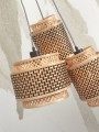 Lampa wisząca BHUTAN potrójna czarna/naturalna
