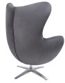 Fotel EGG SZEROKI VELVET ciemny szary