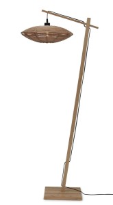Lampa podłogowa TANAMI naturalna spłaszczony klosz