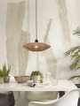 Lampa wisząca TANAMI rattanowa spłaszczona kula