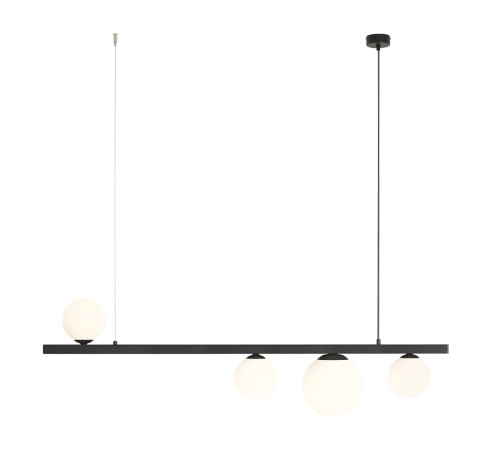 Lampa wisząca z kulistymi kloszami GARDA 4 czarna