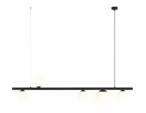 Lampa wisząca z kulistymi kloszami GARDA 5 czarna
