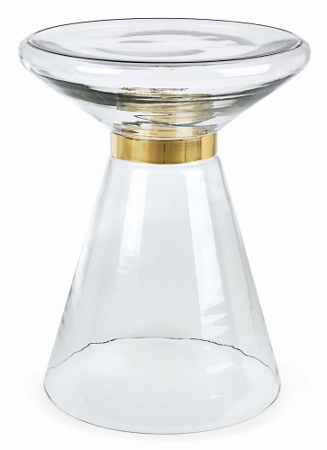 Szklany stolik kawowy Azmin transparentny Ø 36