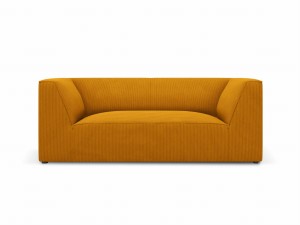 Sofa Ruby 2-osobowa żółta sztruks