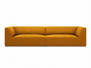 Sofa Ruby 4-osobowa żółta sztruks