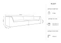 Sofa Ruby 4-osobowa szara sztruks
