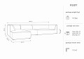 Duża sofa narożna Ruby beżowy aksamit