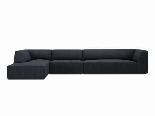 Duża sofa narożna Ruby czarny sztruks