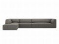 Duża sofa narożna Ruby szary sztruks
