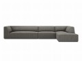 Duża sofa narożna Ruby szary sztruks