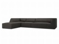 Duża sofa narożna Ruby szary sztruks