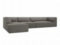 Duża sofa narożna Ruby szary sztruks