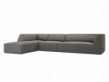 Duża sofa narożna Ruby szary sztruks