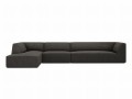 Duża sofa narożna Ruby szary sztruks
