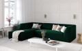 Sofa narożna Ruby butelkowa zieleń aksamit