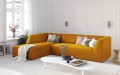 Sofa narożna Ruby żółty aksamit