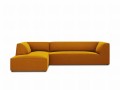 Sofa narożna Ruby żółty aksamit
