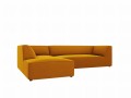 Sofa narożna Ruby żółty aksamit