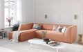Sofa narożna Ruby różowy aksamit