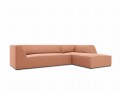 Sofa narożna Ruby różowy aksamit
