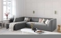 Sofa narożna Ruby szary aksamit