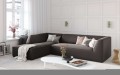 Sofa narożna Ruby szary aksamit