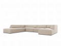 Sofa panoramiczna Ruby beżowy aksamit