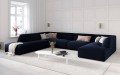 Sofa panoramiczna Ruby granatowy aksamit