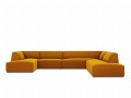Sofa panoramiczna Ruby żółty aksamit