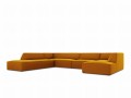 Sofa panoramiczna Ruby żółty aksamit
